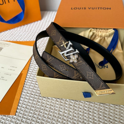 Louis Vuitton GRAM 20 MM REVERSIBLE BELT BROWN MONOGRAM CALFSKIN SILVER HARDWARE