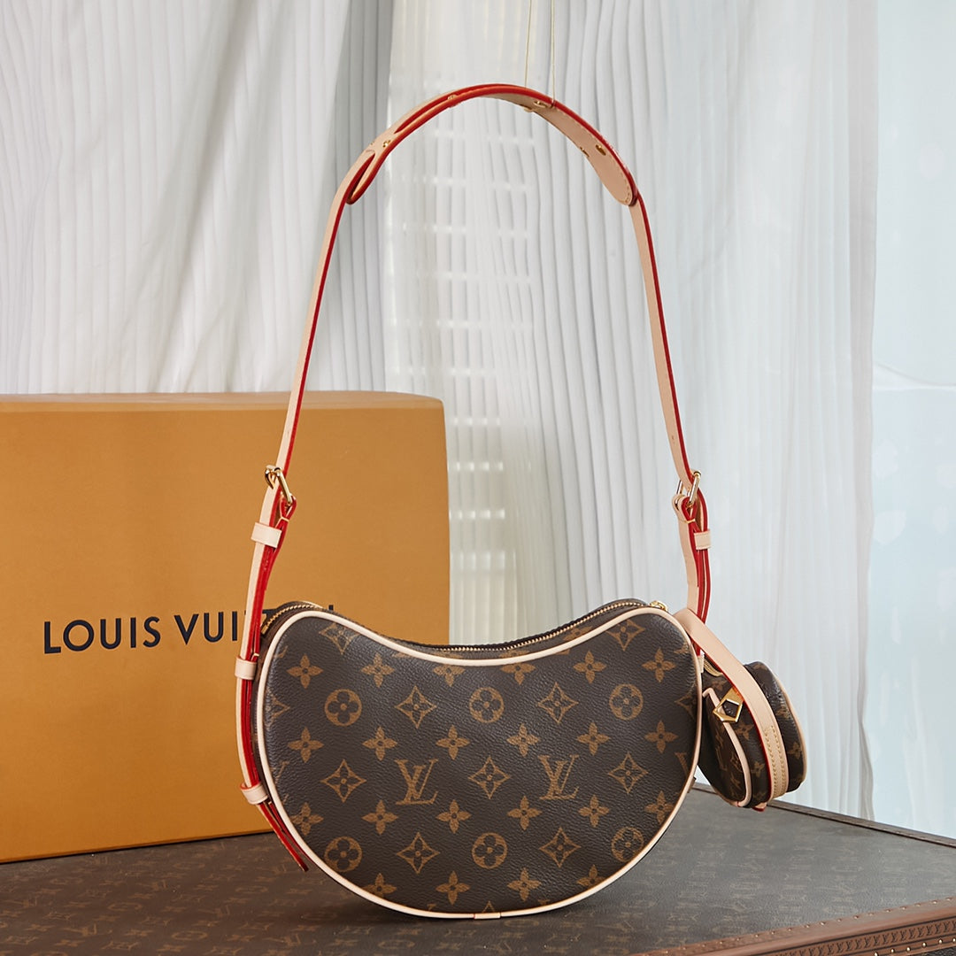 Louis Vuitton CROISSANT 21 IN BROWN MONOGRAM CANVAS