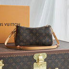 Louis Vuitton LIV POCHETTE 24 IN BROWN MONOGRAM CANVAS GOLD HARDWARE