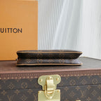 Louis Vuitton LIV POCHETTE 24 IN BROWN MONOGRAM CANVAS GOLD HARDWARE
