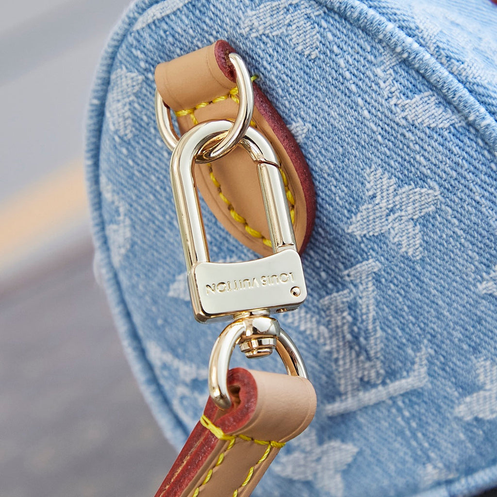 Louis Vuitton NANO SPEEDY 16 IN LIGHT BLUE MONOGRAM DENIM