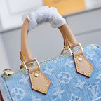 Louis Vuitton NANO SPEEDY 16 IN LIGHT BLUE MONOGRAM DENIM