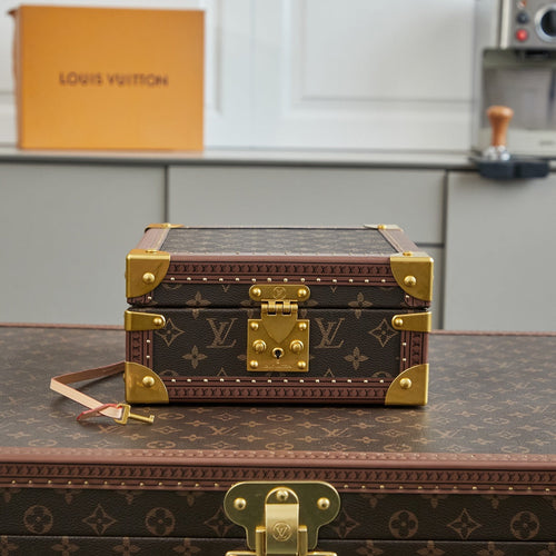 Louis Vuitton COFFRET JOAILLERIE 24 IN DARK BROWN MONOGRAM CANVAS GOLD HARDWARE