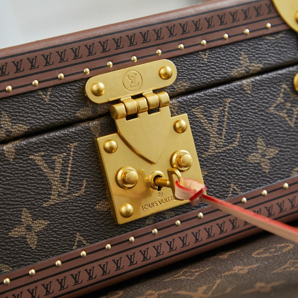 Louis Vuitton COFFRET JOAILLERIE 24 IN DARK BROWN MONOGRAM CANVAS GOLD HARDWARE