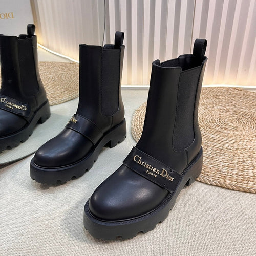 DIOR D-Quest Ankle Boot 35mm In Black Calfskin 992669