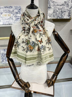 DIOR SCARF 180 CM IN COLORFUL CASHMERE AND SILK 408422