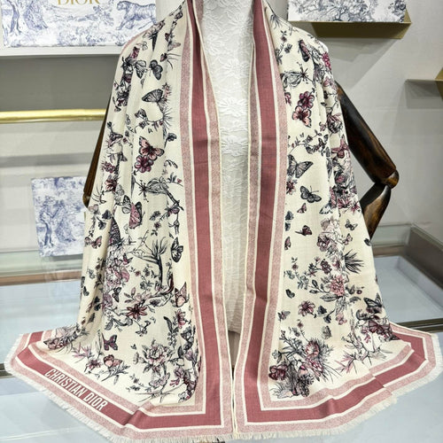 DIOR SCARF 180 CM IN COLORFUL CASHMERE AND SILK 408421