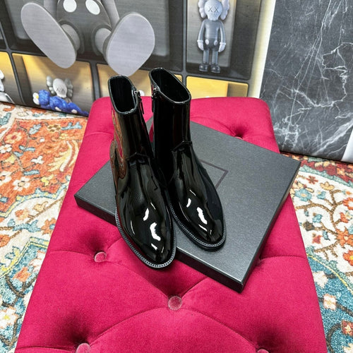 Saint Laurent SL YVES NEW BOOTS BLACK POLISHED CALFSKIN