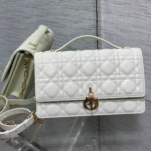 DIOR MY 24 TOP HANDLE BAG WHITE LAMBSKIN