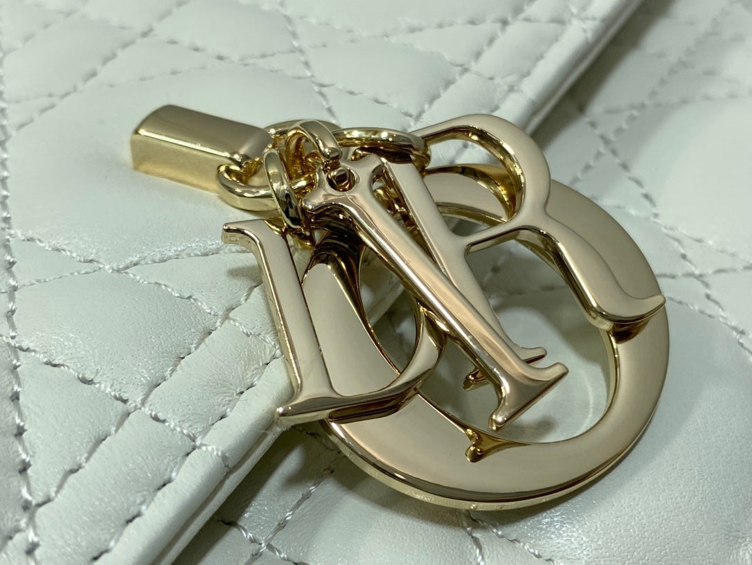 DIOR MY 24 TOP HANDLE BAG WHITE LAMBSKIN