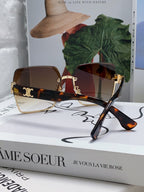 Celine TRIOMPHE SQUARE SUNGLASSES 552781 IN HAVANA ACETATE