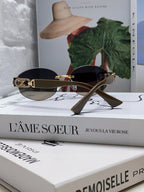 Celine TRIOMPHE SUNGLASSES 573246 IN TAUPE BROWN METAL GRADIENT SMOKE LENSES
