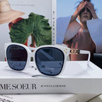 Celine TRIOMPHE SUNGLASSES 573250 IN WHITE ACETATE METAL LOGO