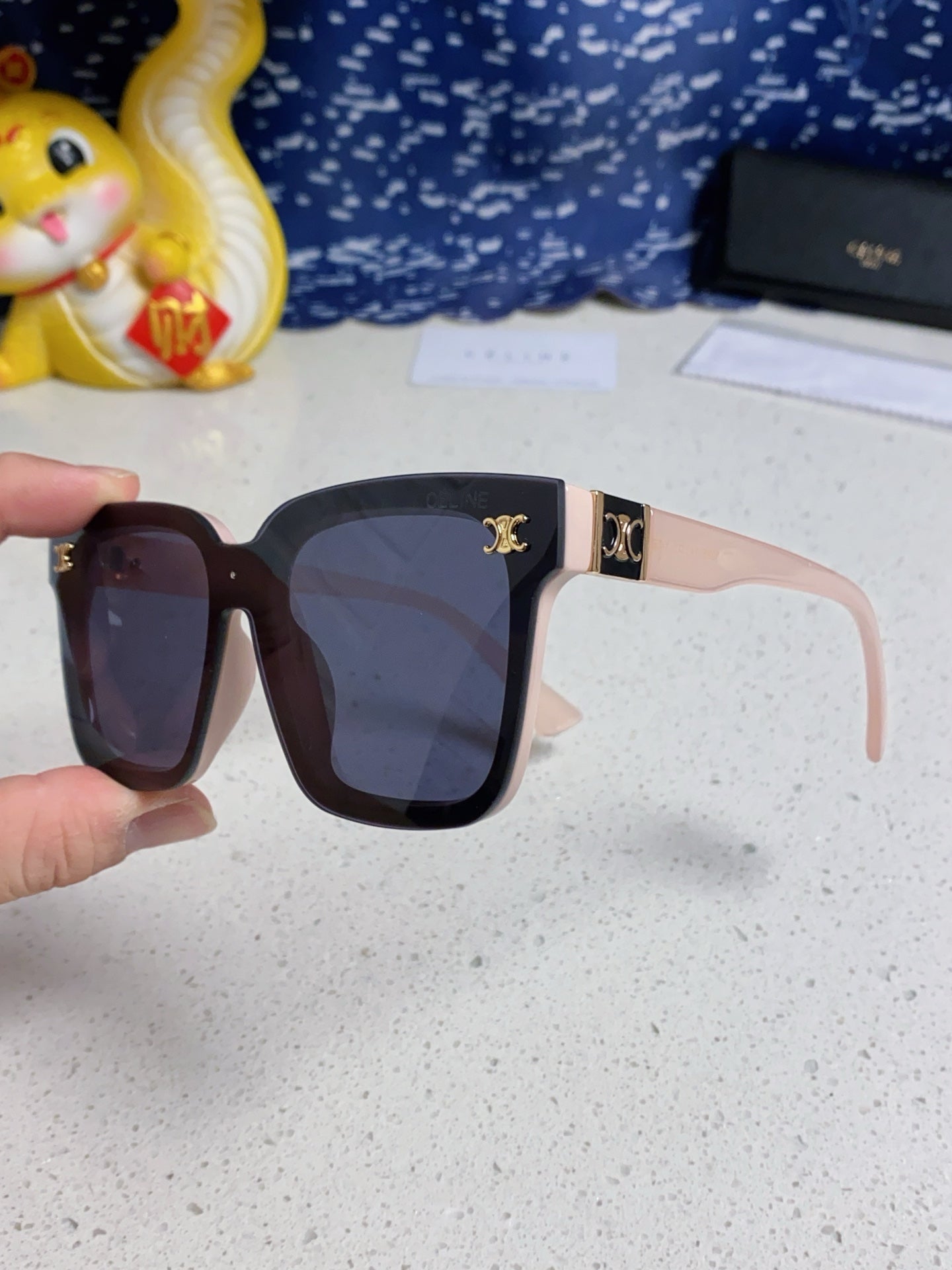 Celine TRIOMPHE SUNGLASSES 548634 IN PINK ACETATE