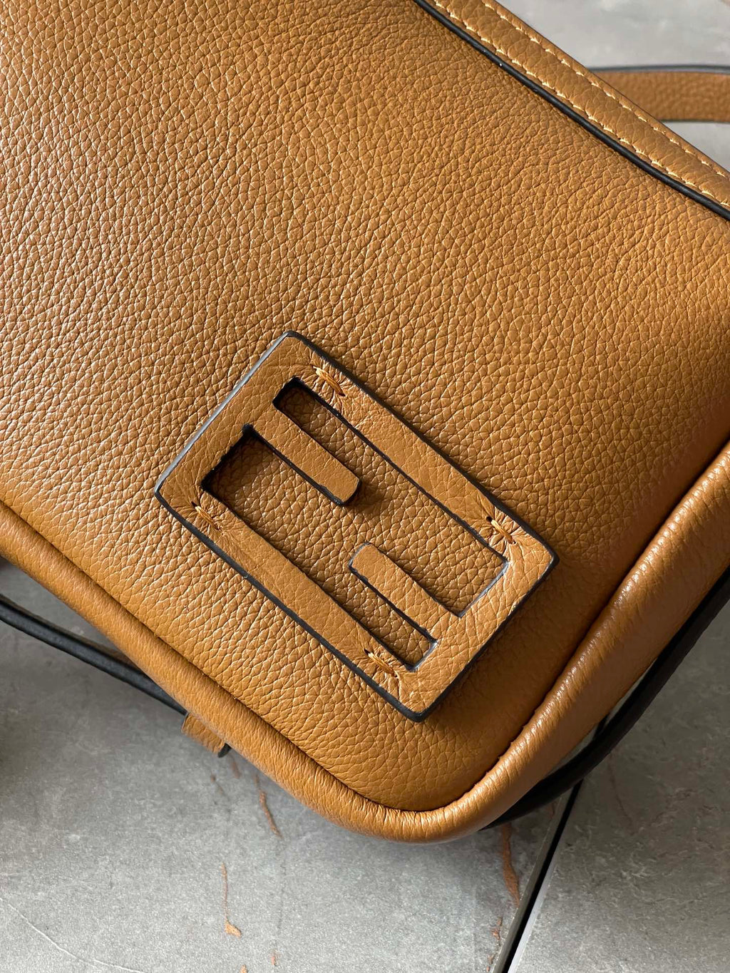 FENDI SIMPLY MINI 22 IN BRONZE BROWN GRAINED CALFSKIN