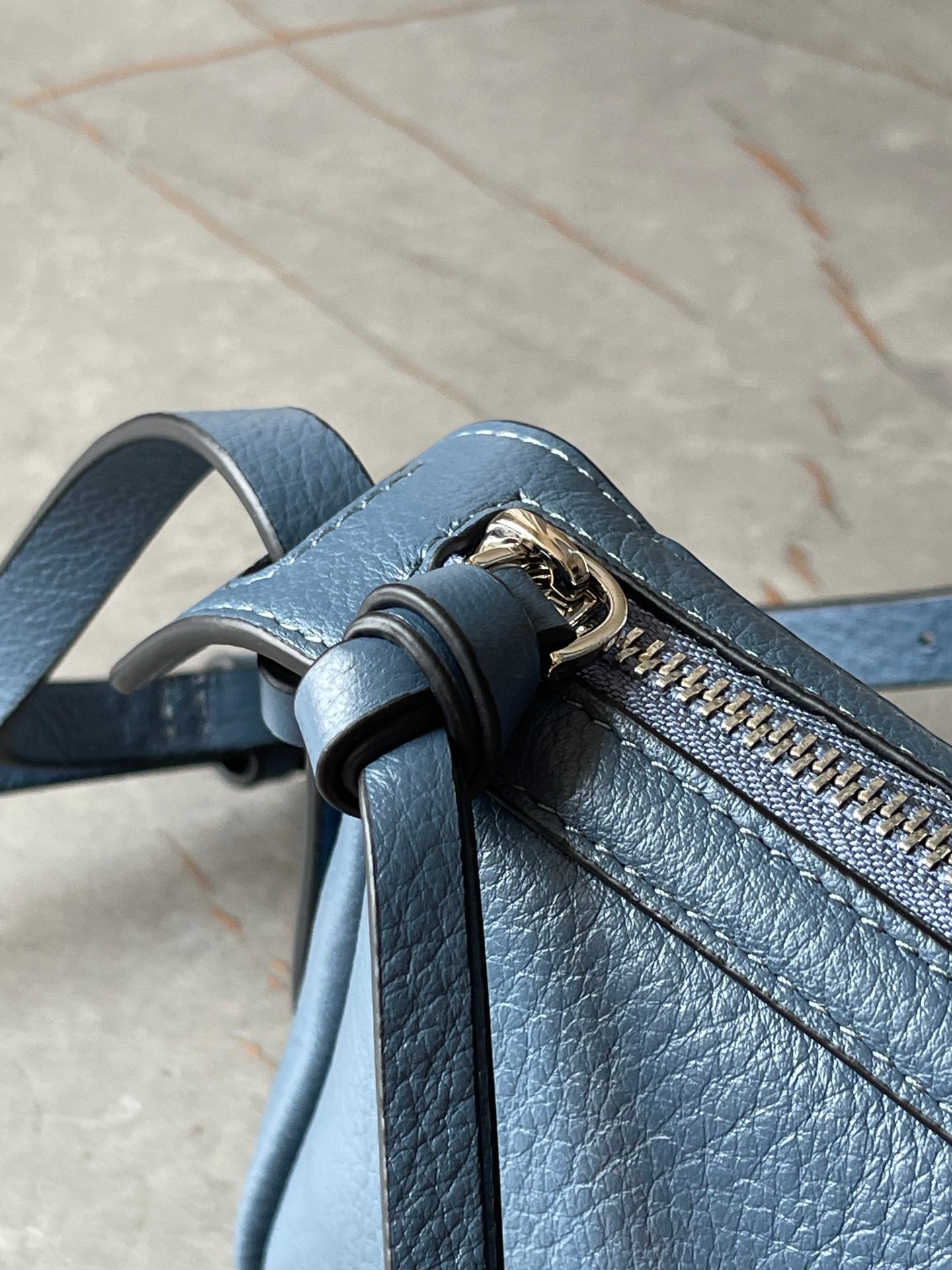 FENDI SIMPLY MINI 22 IN FIORD BLUE GRAINED CALFSKIN