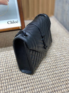 Saint Laurent ENVELOPE CHAIN BAG 24 IN BLACK CALFSKIN