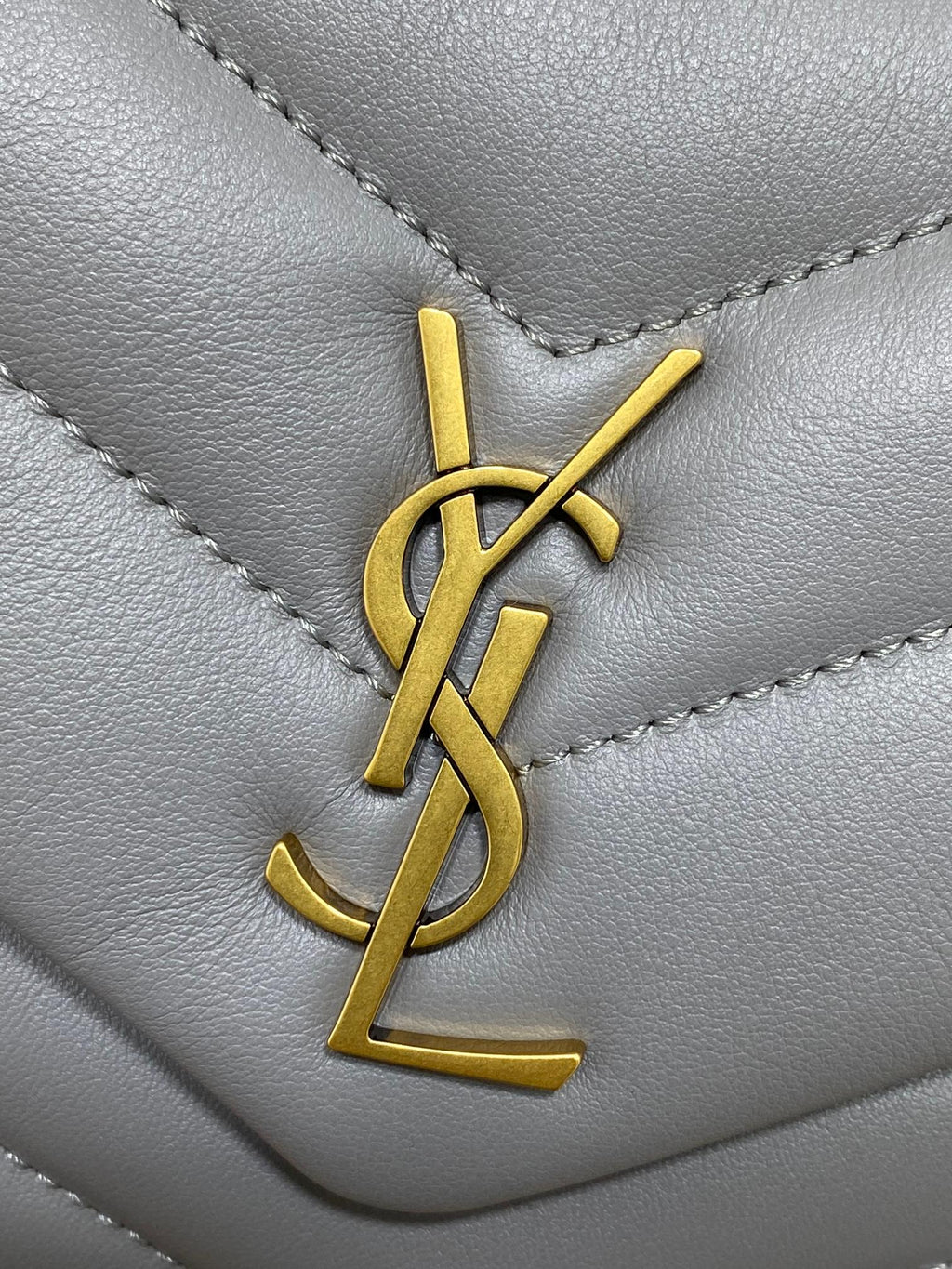 Saint Laurent LOULOU MINI BAG 20 IN ASH BLUE QUILTED LAMBSKIN GOLD HARDWARE