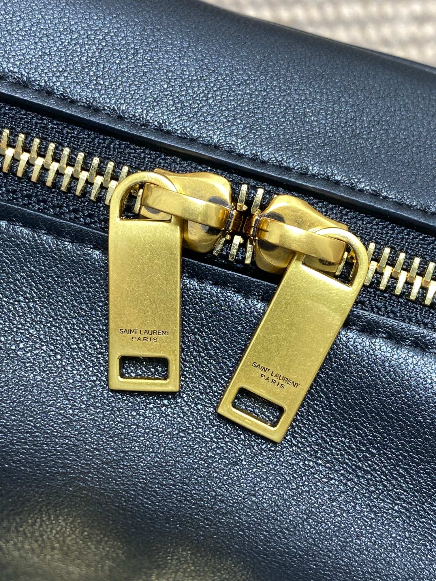 Saint Laurent SMALL TRAVEL BAG 31 IN BLACK QUILTED LAMBSKIN GOLD HARDWARE