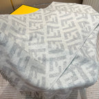 FENDI FF 170 CM SCARF IN DOVE GREY WOOL AND CASHMERE