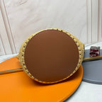 Saint Laurent YSL PANIER BAG 55CM BEIGE CROCHET RAFFIA TAN CALFSKIN