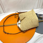 Saint Laurent YSL LE 37 20CM BEIGE RAFFIA BUCKET BAG