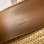 Saint Laurent YSL LE 37 20CM BEIGE RAFFIA BUCKET BAG