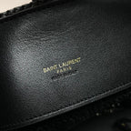 Saint Laurent YSL LE 37 20CM BLACK RAFFIA BUCKET BAG