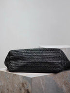 Saint Laurent YSL TOTE BAG 50CM BLACK RAFFIA