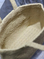 Saint Laurent YSL TOTE BAG 50CM BEIGE RAFFIA