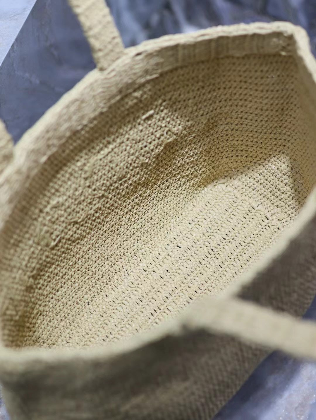 Saint Laurent YSL TOTE BAG 50CM BEIGE RAFFIA