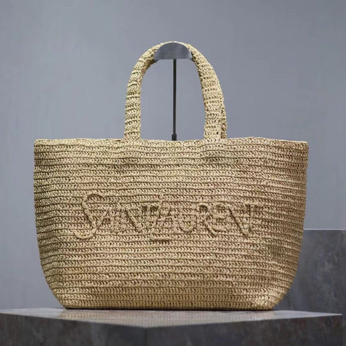 Saint Laurent YSL TOTE BAG 50CM BEIGE RAFFIA