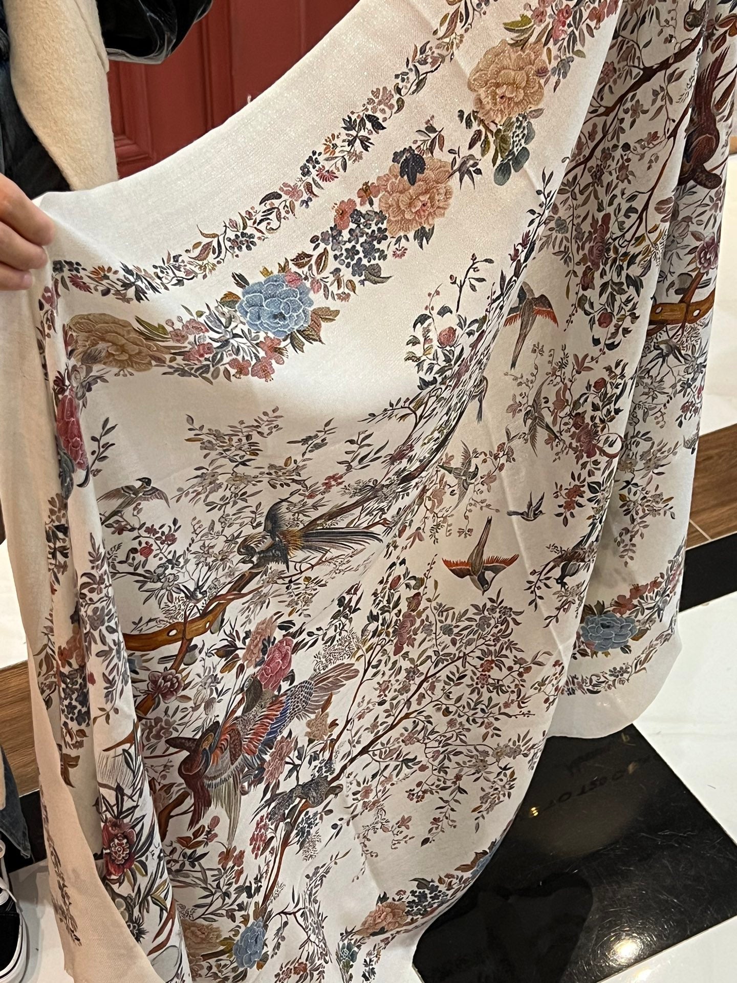 DIOR SCARF 200 CM IN WHITE MIX COLORFUL CASHMERE 413823