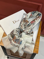 DIOR SCARF 200 CM IN WHITE MIX COLORFUL CASHMERE 413823