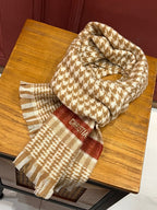 DIOR SCARF 190 CM IN PEANUT BROWN MIX WHITE CASHMERE 416802