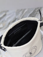 Saint Laurent RIVE GAUCHE BUCKET BAG 23 IN WHITE CALFSKIN