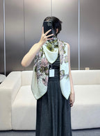 DIOR SQUARE SCARF 140 CM IN COLORFUL CASHMERE AND SILK 403836