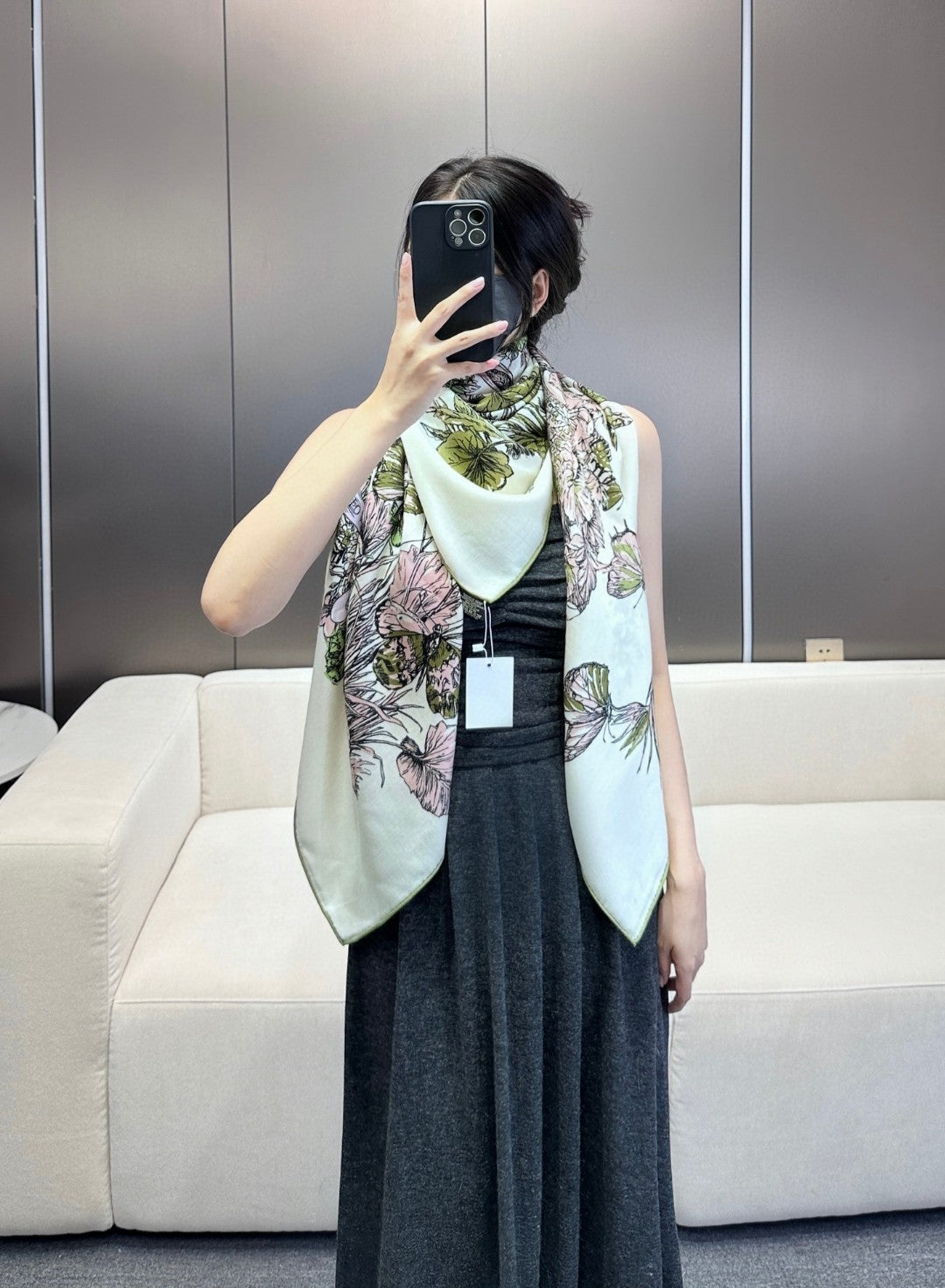 DIOR SQUARE SCARF 140 CM IN COLORFUL CASHMERE AND SILK 403836