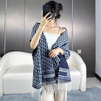 DIOR SCARF IN NAVY BLUE MONOGRAM CASHMERE 413719
