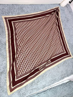DIOR MONOGRAM SQUARE SCARF 140 CM IN COLORFUL CASHMERE AND SILK 413741