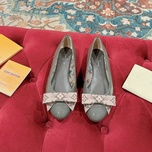 Louis Vuitton Popi Flat Ballerina Green Cement Color Cowhide
