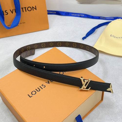 Louis Vuitton Pretty 20mm Reversible Belt Black Grained Calfskin