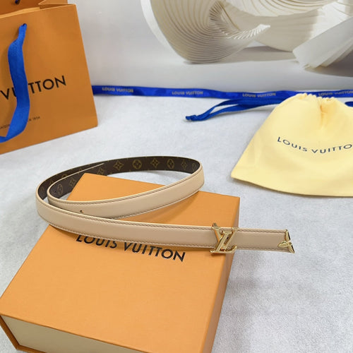 Louis Vuitton Pretty 20mm Reversible Belt Beige Calfskin