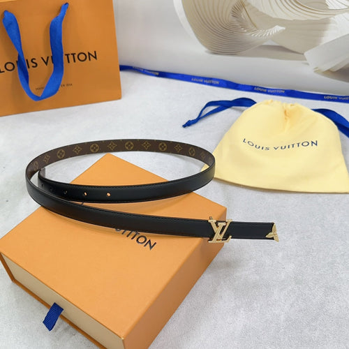 Louis Vuitton Pretty 20mm Reversible Belt Black Calfskin