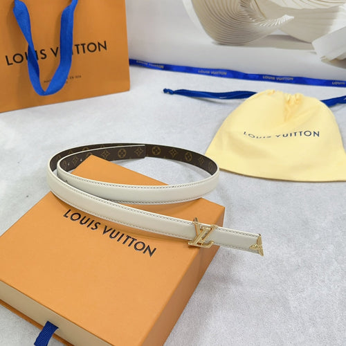 Louis Vuitton Pretty 20mm Reversible Belt Cream Calfskin