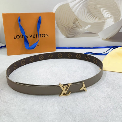 Louis Vuitton Pretty 30mm Reversible Belt Grey Calfskin