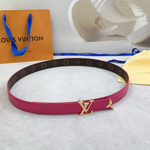 Louis Vuitton Pretty 30mm Reversible Belt Dark Pink Calfskin