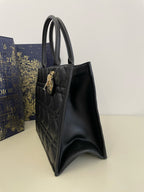 DIOR medium book tote 36 black lambskin gold hardware
