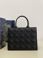 DIOR medium book tote 36 black lambskin gold hardware