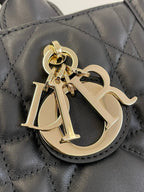 DIOR small book tote 26 black lambskin gold hardware